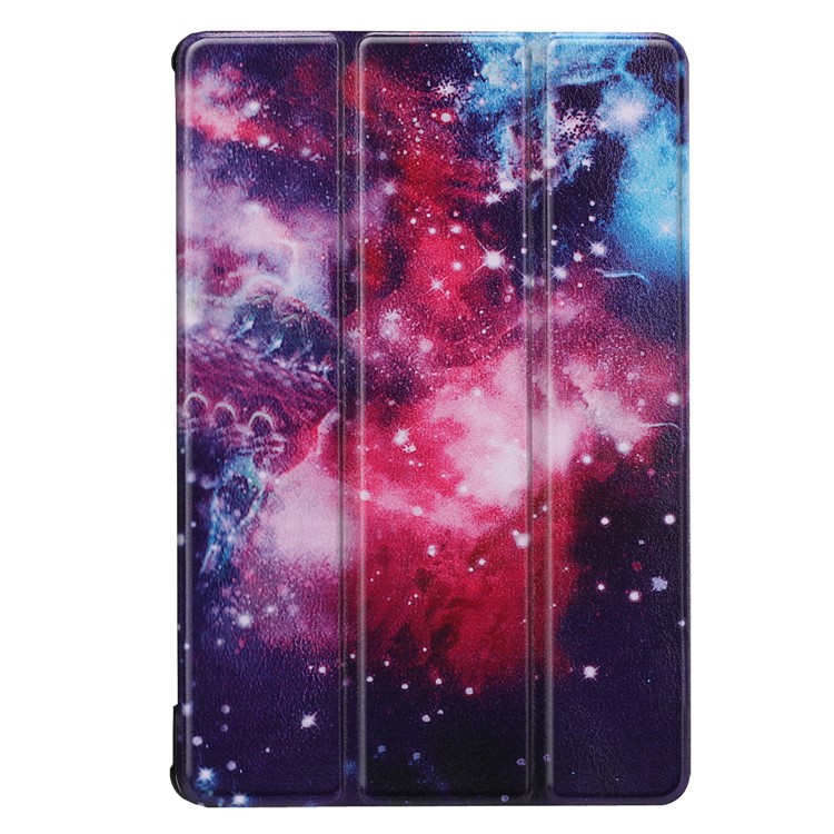 Modèle Impression Tri-fold En Cuir Stand Shell Housse Pour Huawei Mediapad M5 10 / M5 10 (pro) - Motif De Galaxie-2