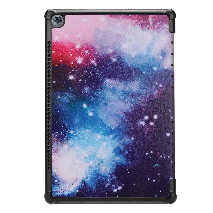 Modèle Impression Tri-fold En Cuir Stand Shell Housse Pour Huawei Mediapad M5 10 / M5 10 (pro) - Motif De Galaxie-3