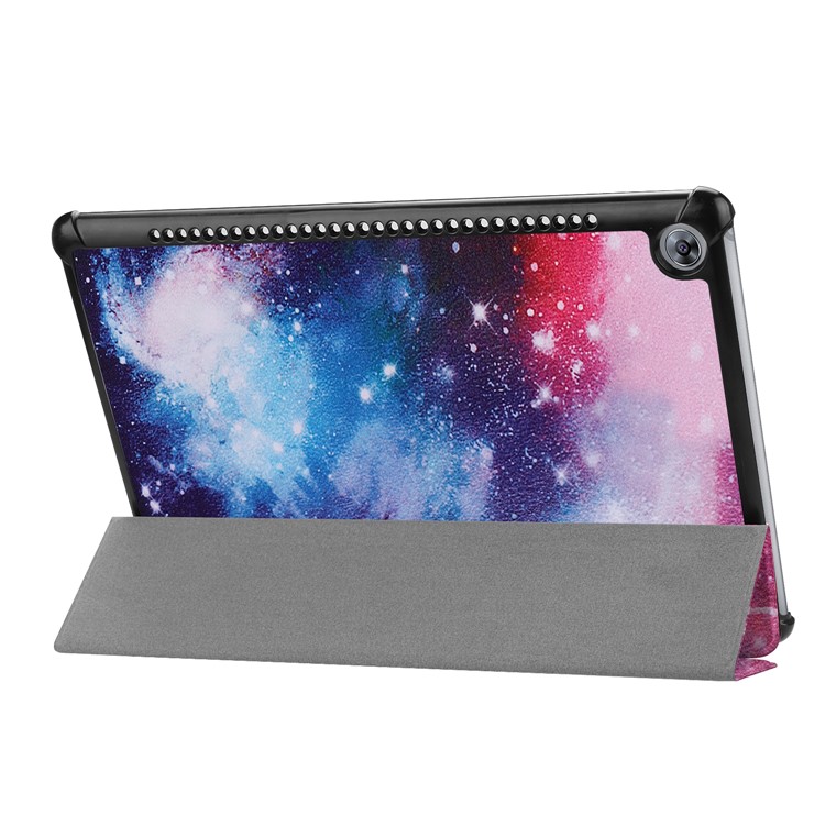 Modèle Impression Tri-fold En Cuir Stand Shell Housse Pour Huawei Mediapad M5 10 / M5 10 (pro) - Motif De Galaxie-6