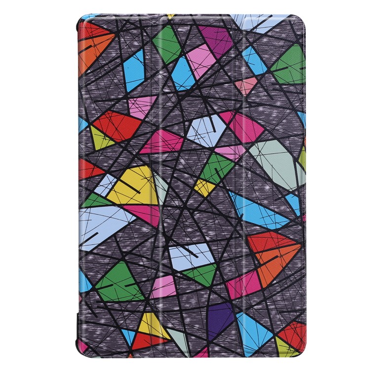 Pattern Printing Tri-fold Stand Leather Protection Case for Huawei MediaPad M5 10 / M5 10 (Pro) - Geometric Pattern-2
