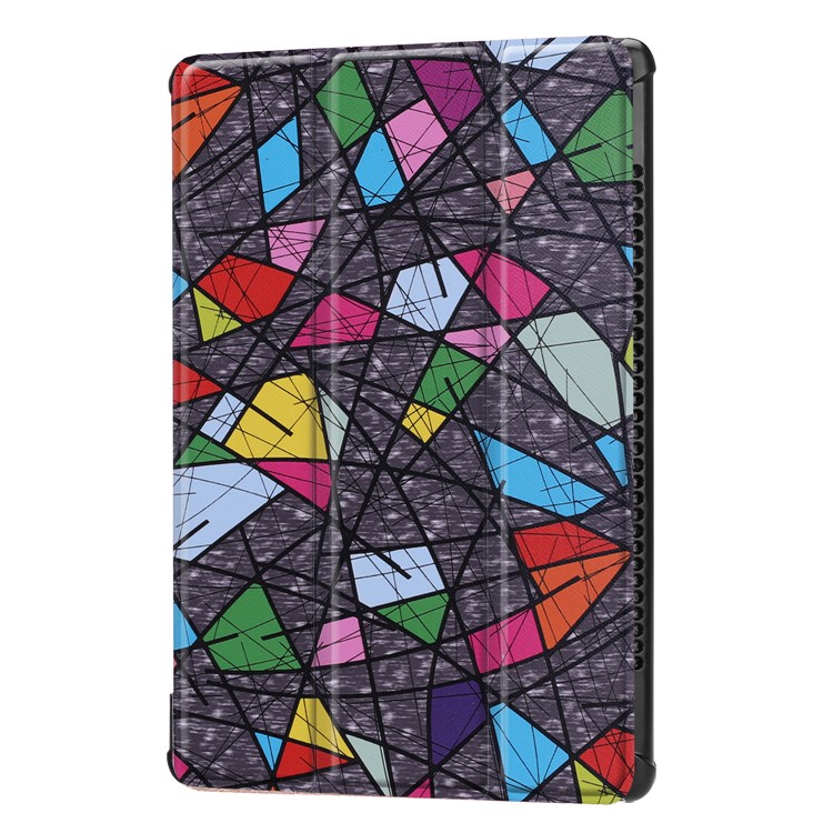 Pattern Printing Tri-fold Stand Leather Protection Case for Huawei MediaPad M5 10 / M5 10 (Pro) - Geometric Pattern-7
