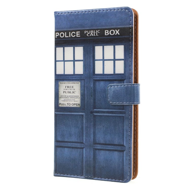 Pattern Printing Leather Stand Wallet Phone Folio Case for Huawei P20 Pro - Police Public Call Box-1