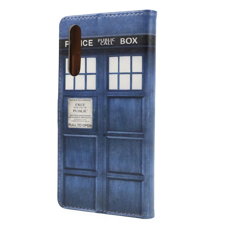 Pattern Printing Leather Stand Wallet Phone Folio Case for Huawei P20 Pro - Police Public Call Box-2