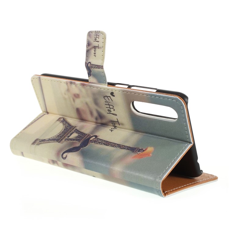 For Huawei P20 Pro Pattern Printing Stand Leather Wallet Folio Phone Accessory Case - Eiffel Tower-5