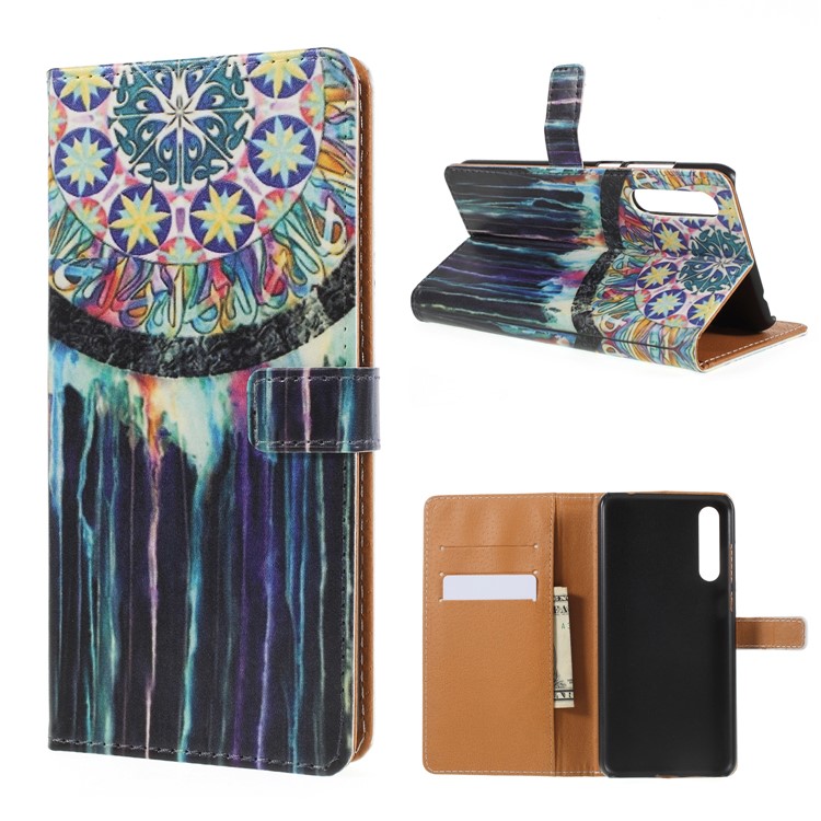 Pattern Printing PU Leather Wallet Phone Case for Huawei P20 - Dream Catcher-1