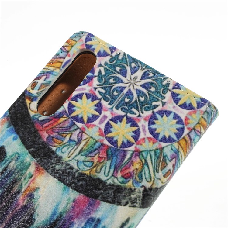 Pattern Printing PU Leather Wallet Phone Case for Huawei P20 - Dream Catcher-5