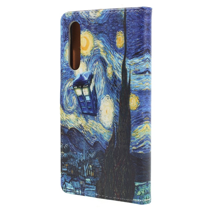 Pattern Printing PU Leather Wallet Phone Shell for Huawei P20 - The Starry Night-2