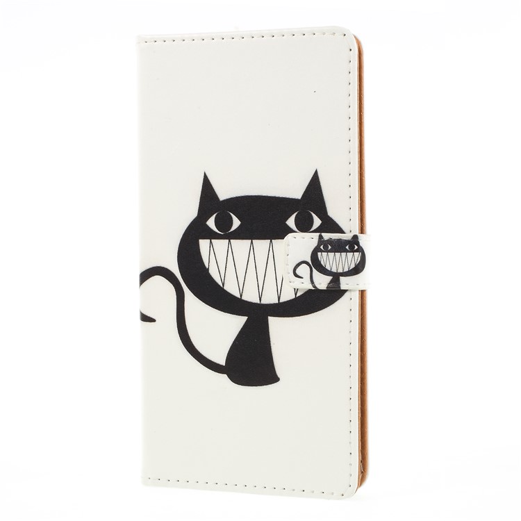 Pattern Printing PU Leather Wallet Mobile Phone Case for Huawei P20 - Cartoon Cat-1