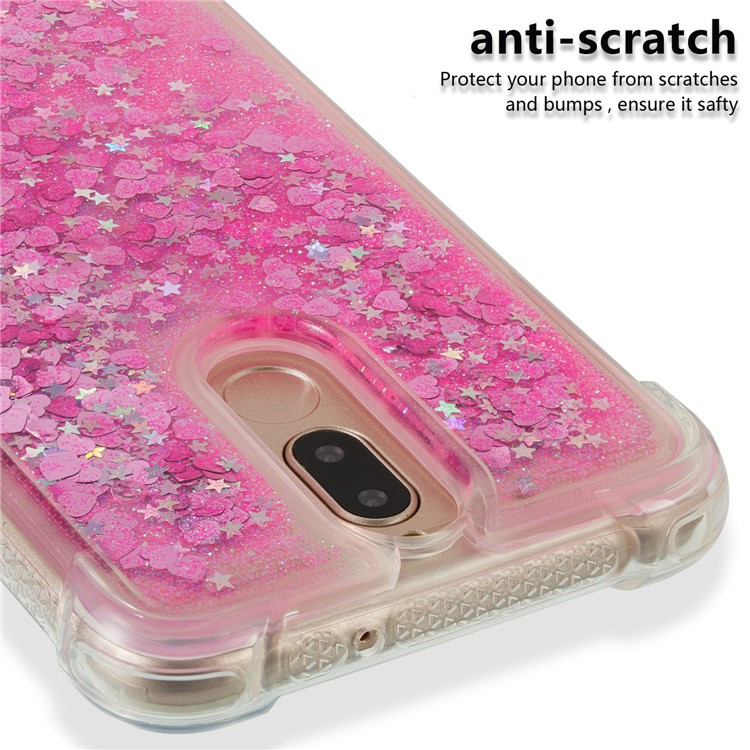 Dynamic Glitter Powder Sequins Shockproof TPU Gel Case for Huawei Mate 10 Lite / nova 2i / Maimang 6 / Honor 9i (India) - Rose-3