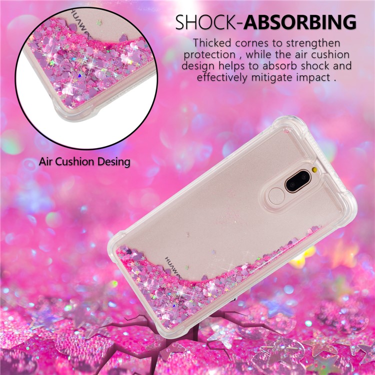 Dynamic Glitter Powder Sequins Shockproof TPU Gel Case for Huawei Mate 10 Lite / nova 2i / Maimang 6 / Honor 9i (India) - Rose-6