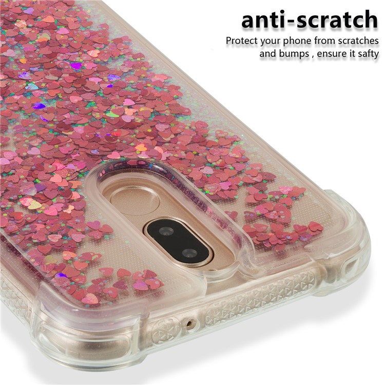 Dynamic Glitter Powder Sequins Shockproof TPU Back Case for Huawei Mate 10 Lite / nova 2i (India) - Red-3