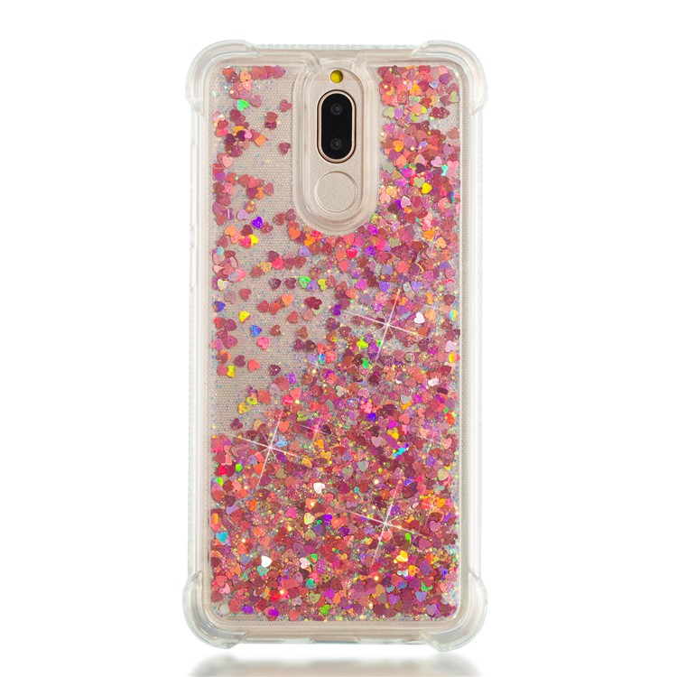 Dynamic Glitter Powder Sequins Shockproof TPU Back Case for Huawei Mate 10 Lite / nova 2i (India) - Red-4