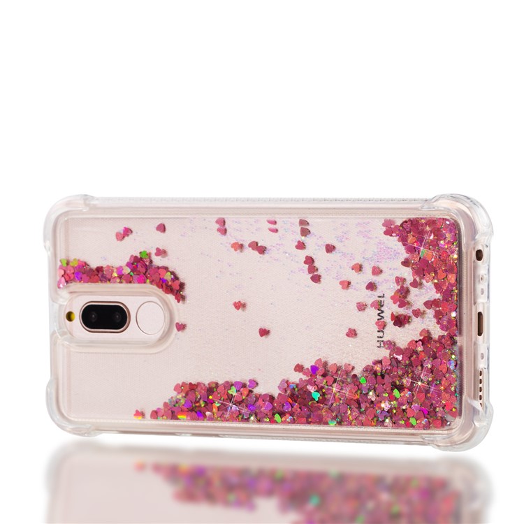 Dynamic Glitter Powder Sequins Shockproof TPU Back Case for Huawei Mate 10 Lite / nova 2i (India) - Red-7