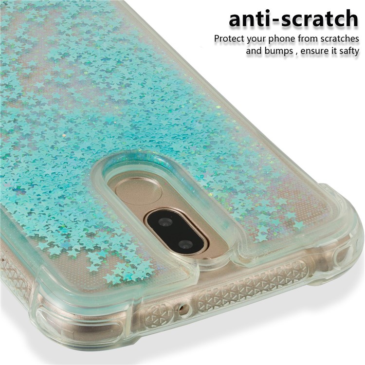 Dynamic Glitter Powder Sequins Shockproof TPU Cover Case for Huawei Mate 10 Lite / Honor 9i (India) - Baby Blue-3
