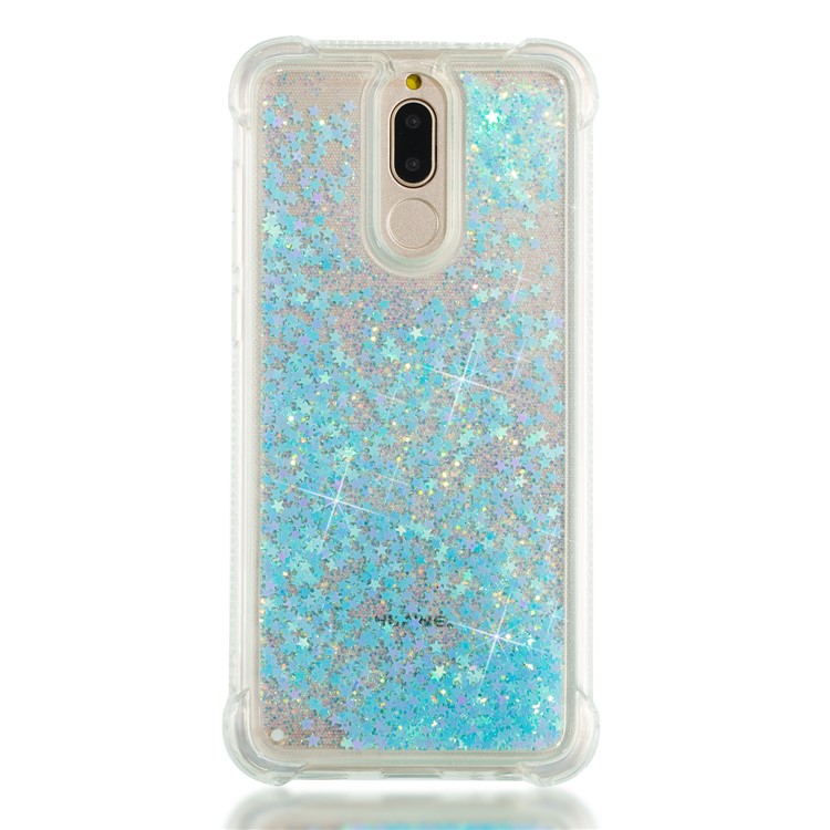 Dynamic Glitter Powder Sequins Shockproof TPU Cover Case for Huawei Mate 10 Lite / Honor 9i (India) - Baby Blue-4