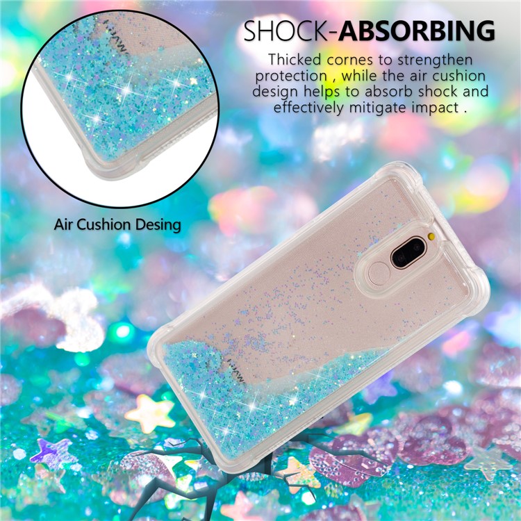Dynamic Glitter Powder Sequins Shockproof TPU Cover Case for Huawei Mate 10 Lite / Honor 9i (India) - Baby Blue-6