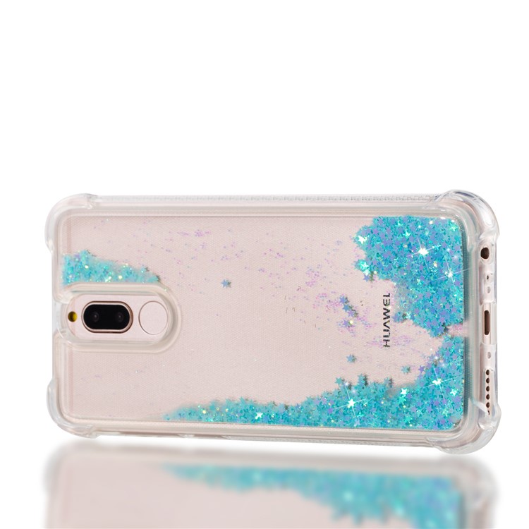 Dynamic Glitter Powder Sequins Shockproof TPU Cover Case for Huawei Mate 10 Lite / Honor 9i (India) - Baby Blue-7