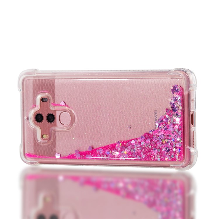 Dynamic Glitter Powder Sequins Shockproof TPU Cover for Huawei Mate 10 Pro - Rose-7