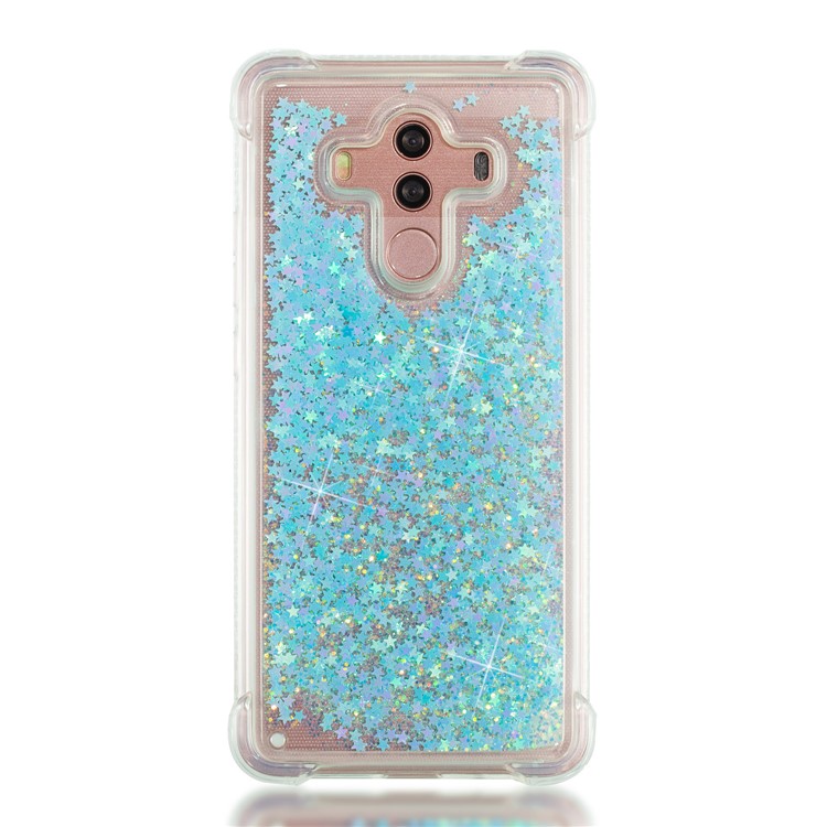 For Huawei Mate 10 Pro Dynamic Glitter Powder Sequins Shockproof Soft TPU Phone Case - Baby Blue-4