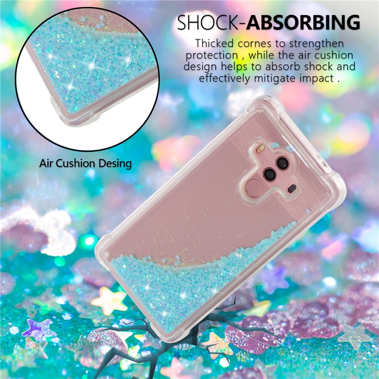 For Huawei Mate 10 Pro Dynamic Glitter Powder Sequins Shockproof Soft TPU Phone Case - Baby Blue-6