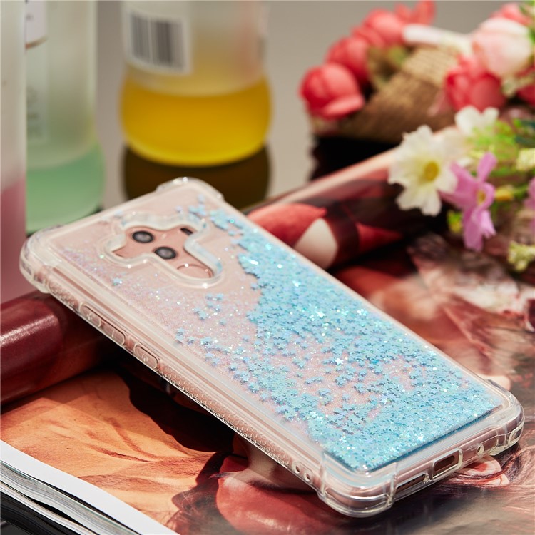For Huawei Mate 10 Pro Dynamic Glitter Powder Sequins Shockproof Soft TPU Phone Case - Baby Blue-8