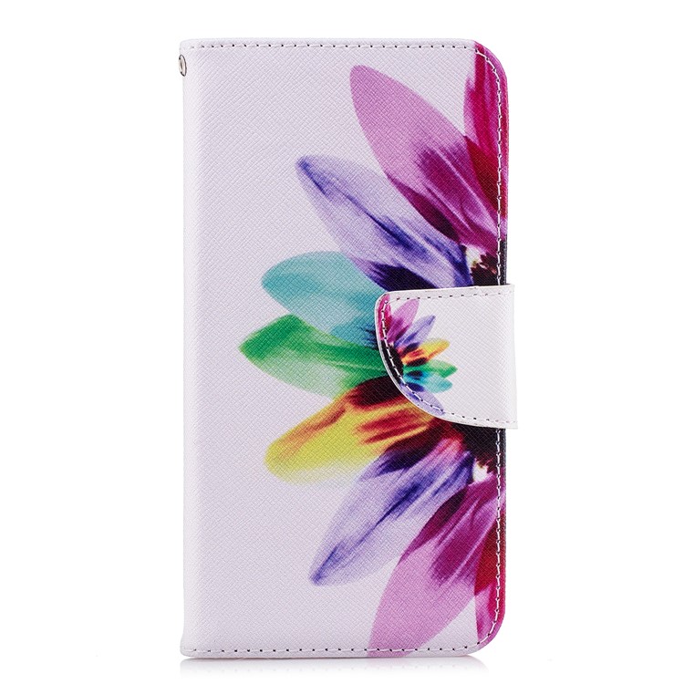 Patterned PU Leather Wallet Protection Case for Huawei P20 Lite / Nova 3e (China) - Colorful Petals-2