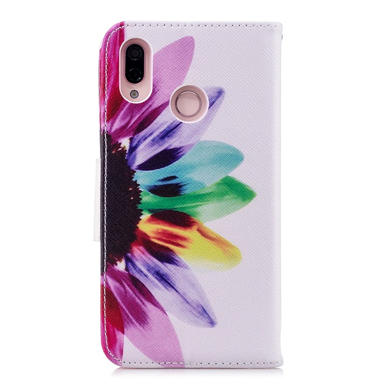 Patterned PU Leather Wallet Protection Case for Huawei P20 Lite / Nova 3e (China) - Colorful Petals-3