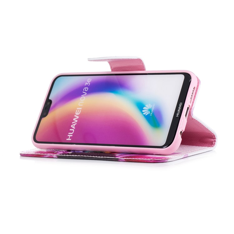 Patterned PU Leather Wallet Protection Case for Huawei P20 Lite / Nova 3e (China) - Colorful Petals-5
