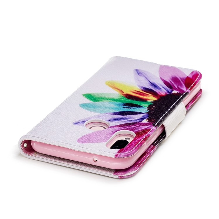 Patterned PU Leather Wallet Protection Case for Huawei P20 Lite / Nova 3e (China) - Colorful Petals-7