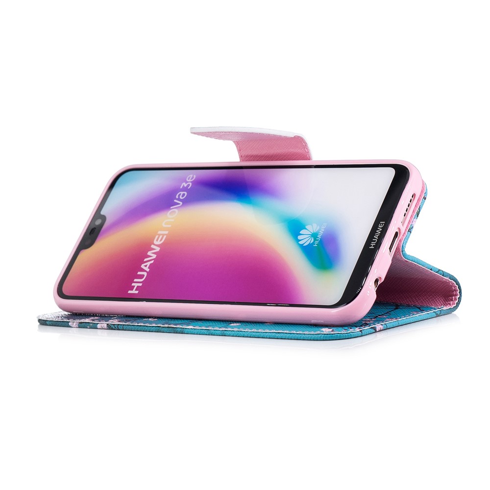 Portafoglio in Pelle PU Modellata Flip Guscio Per Huawei P20 Lite / Nova 3e (cina) - Wintersweet