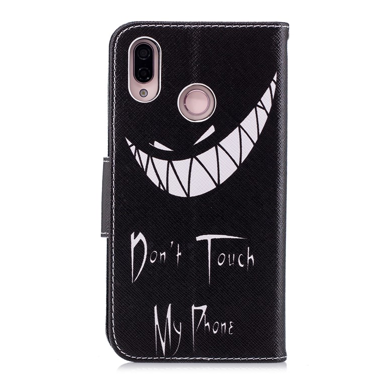 Patterned PU Leather Wallet Stand Protective Phone Casing for Huawei P20 Lite / Nova 3e (China) - Do not Touch My Phone-3
