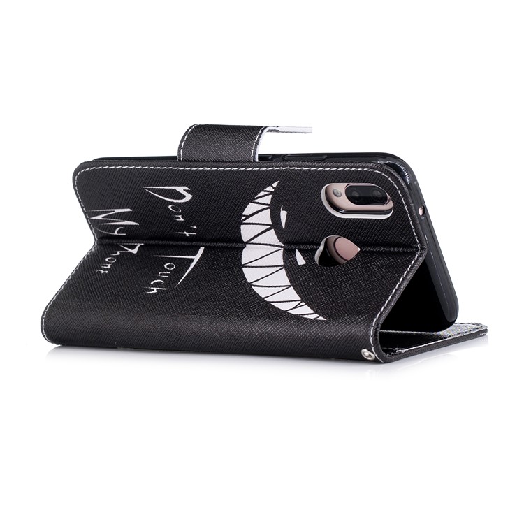 Patterned PU Leather Wallet Stand Protective Phone Casing for Huawei P20 Lite / Nova 3e (China) - Do not Touch My Phone-4