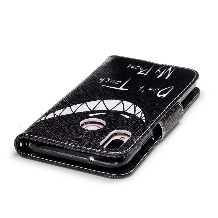 Patterned PU Leather Wallet Stand Protective Phone Casing for Huawei P20 Lite / Nova 3e (China) - Do not Touch My Phone-7
