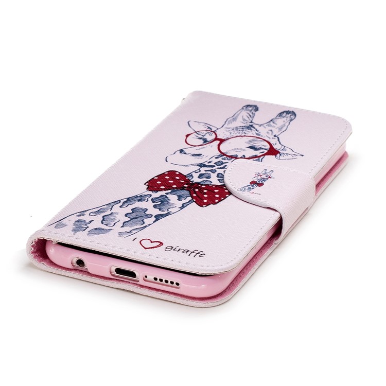С Рисунком PU Кожаный Стенд Кошелек Оболочки Корпуса Для Huawei P20 Lite / Nova 3e (Китай) - Жираф В Очках-6