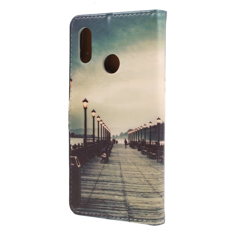 Pattern Printing Wallet PU Leather Phone Case Cover with Stand for Huawei P20 Lite / Nova 3e (China) - Dock at Sunset-2