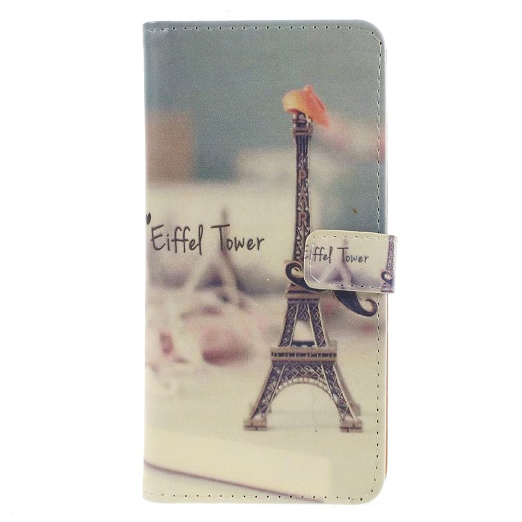 Pattern Printing Wallet Leather Protection Folio Stand Cover for Huawei P20 Lite / Nova 3e (China) - Eiffel Tower-3