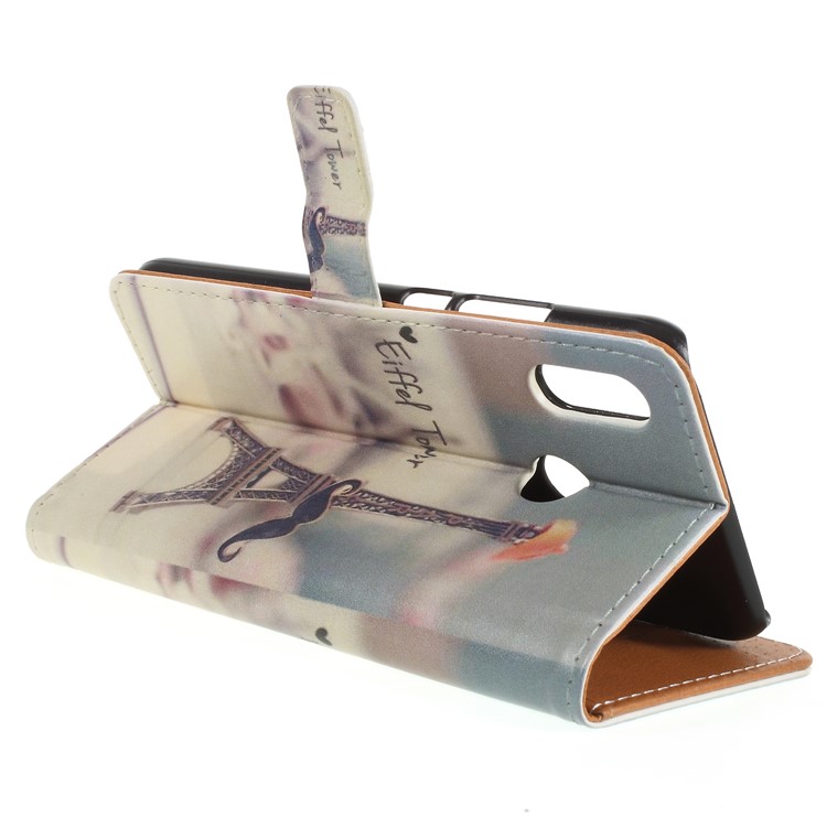 Pattern Printing Wallet Leather Protection Folio Stand Cover for Huawei P20 Lite / Nova 3e (China) - Eiffel Tower-5