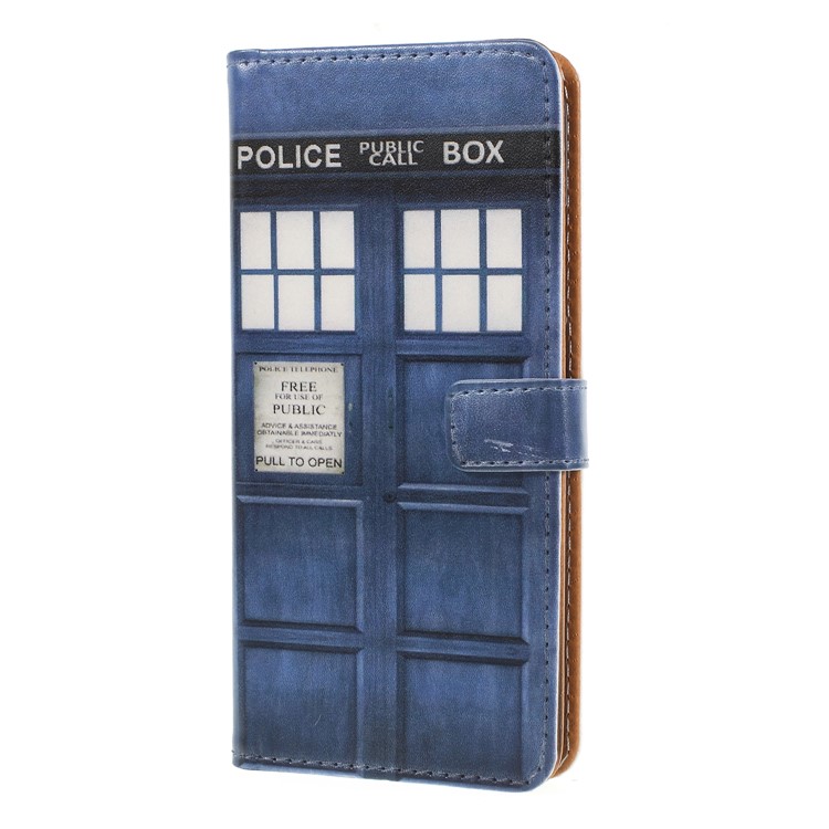 Pattern Printing Wallet Leather Protection Mobile Case Cover with Stand for Huawei P20 Lite / Nova 3e (China) - Police Public Call Box-1