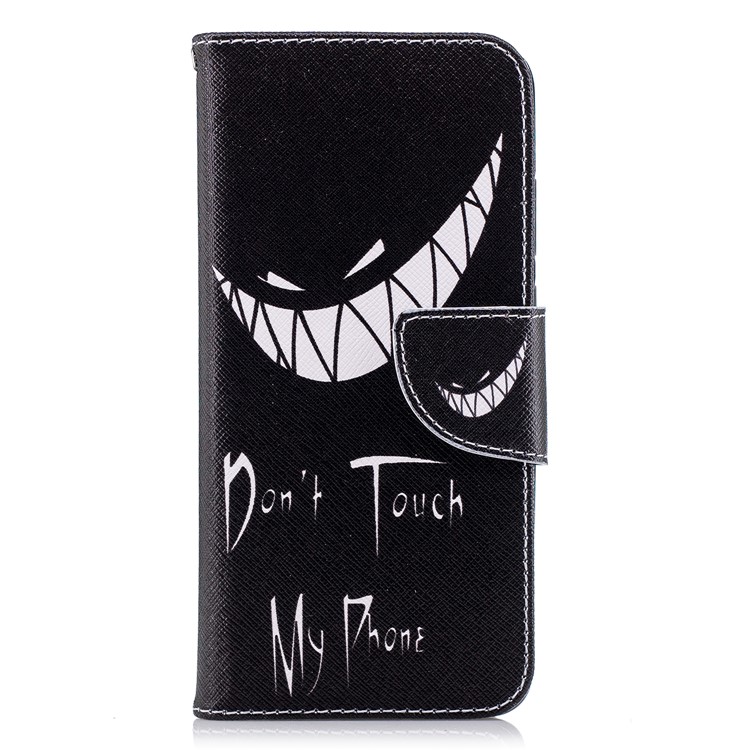 Patterned PU Leather Wallet Flip Cellphone Cover Case for Huawei P20 - Do not Touch My Phone-2