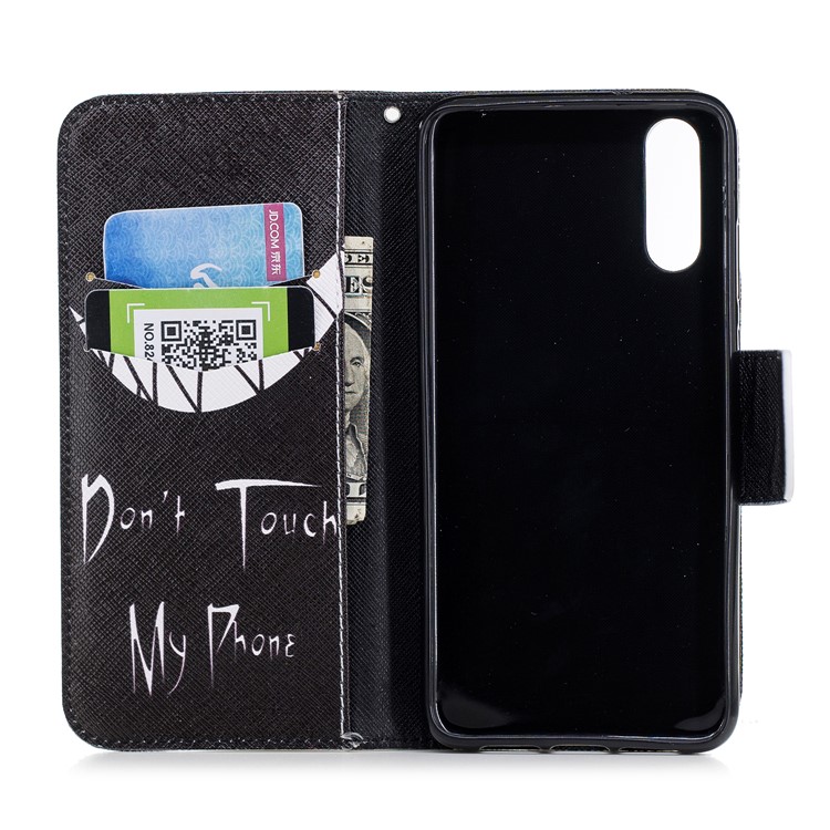 Patterned PU Leather Wallet Flip Cellphone Cover Case for Huawei P20 - Do not Touch My Phone-8