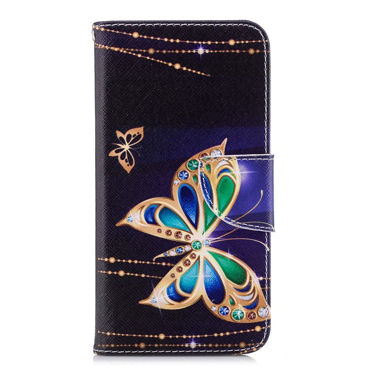 Stampa Del Modello Cassa Del Supporto Magnetico Del Raccoglitore Dell'unità Di Elaborazione Per Huawei P20 Lite / Nova 3e - Farfalla Di Decorazione Di Strass-2
