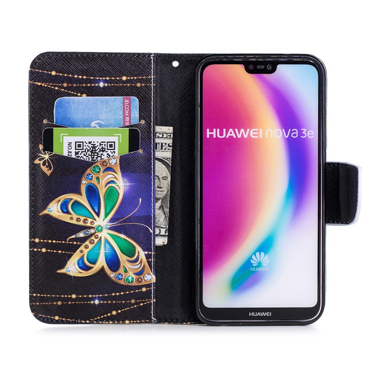 Stampa Del Modello Cassa Del Supporto Magnetico Del Raccoglitore Dell'unità Di Elaborazione Per Huawei P20 Lite / Nova 3e - Farfalla Di Decorazione Di Strass-8