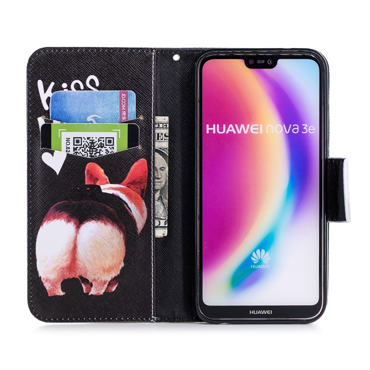 Шаблон Печати PU Кожа Магнитный Подставка Для Кошелька Для Huawei P20 Lite / Nova 3e - Иди На Фиг-8