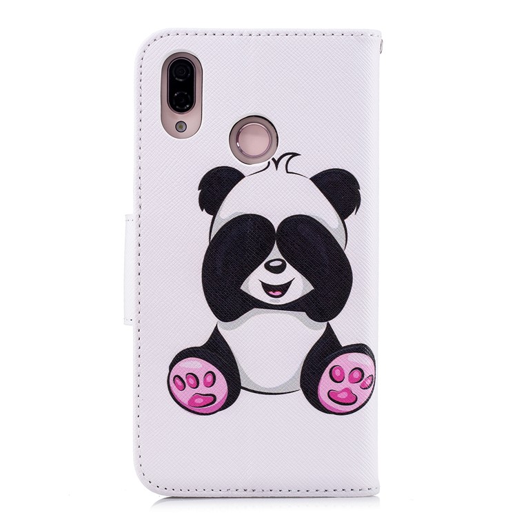 Pattern Printing PU Leather Magnetic Wallet Stand Cell Phone Case for Huawei P20 Lite/Nova 3e - Cute Panda-3