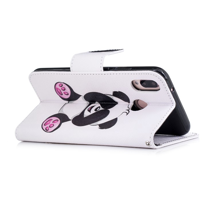 Pattern Printing PU Leather Magnetic Wallet Stand Cell Phone Case for Huawei P20 Lite/Nova 3e - Cute Panda-4
