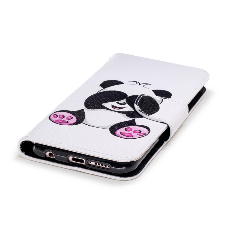 Pattern Printing PU Leather Magnetic Wallet Stand Cell Phone Case for Huawei P20 Lite/Nova 3e - Cute Panda-6