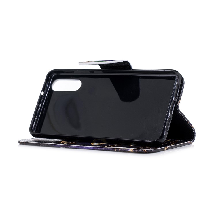 Pattern Printing PU Leather Magnetic Wallet Stand Shell for Huawei P20 - Rhinestone Decor Butterfly-5