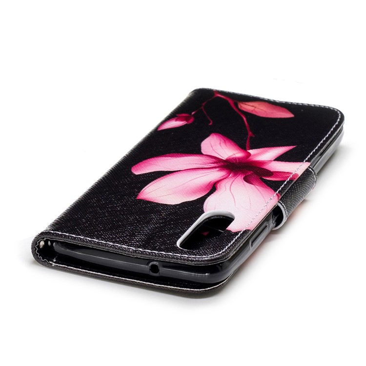Pattern Printing PU Leather Magnetic Wallet Stand Mobile Phone Cover for Huawei P20 - Pink Flower-7