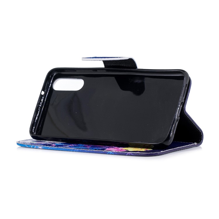 Pattern Printing PU Leather Magnetic Wallet Stand Cell Phone Cover for Huawei P20 - Crystal Butterfly and Flower-5