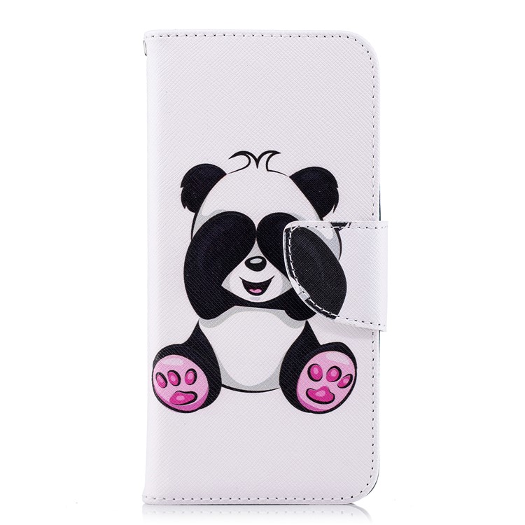 Pattern Printing PU Leather Magnetic Wallet Stand Protective Case for Huawei P20 - Cute Panda-2